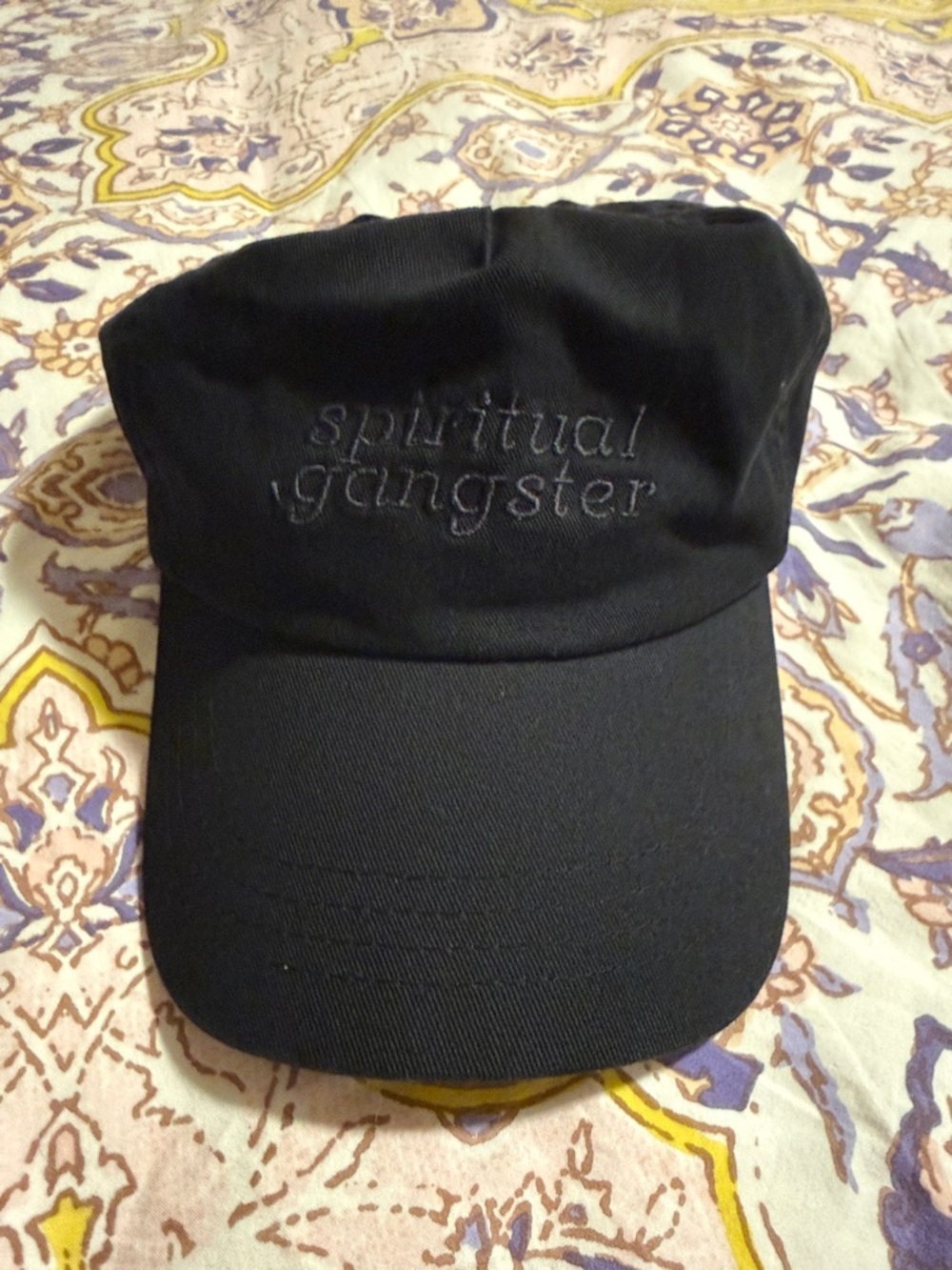 Spiritual Gangster Black Embroidered Logo Dad Cap